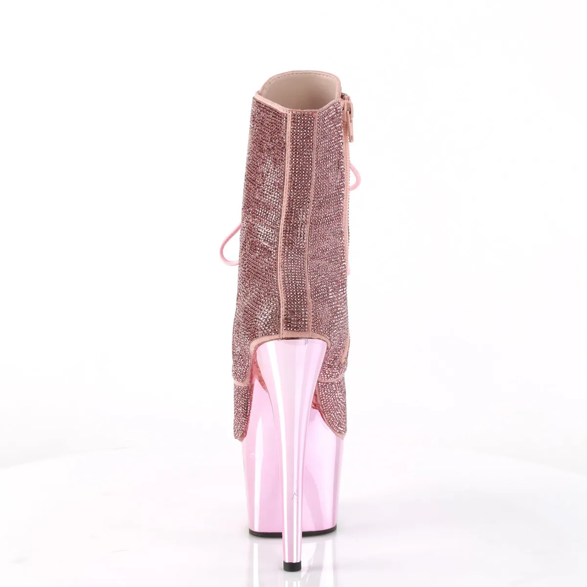 Adore 1020CHRS Baby Pink Rhinestone 7" Heel Platform Ankle Boots -Direct