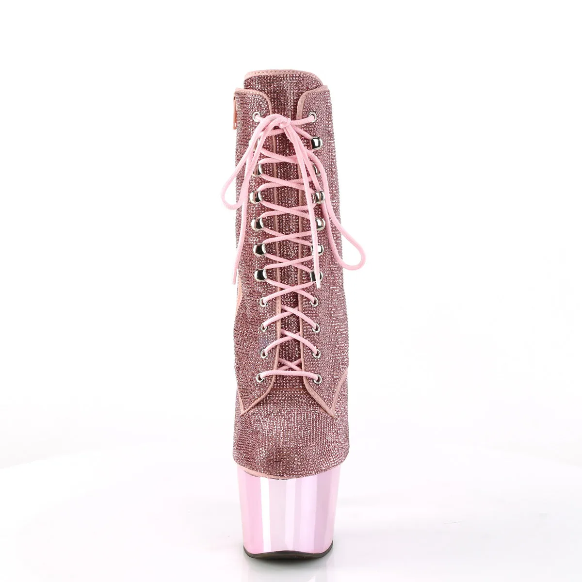 Adore 1020CHRS Baby Pink Rhinestone 7" Heel Platform Ankle Boots -Direct