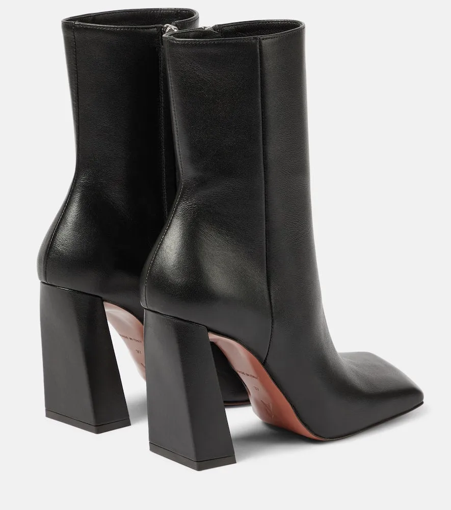 Amina Muaddi Marine 95 leather ankle boots