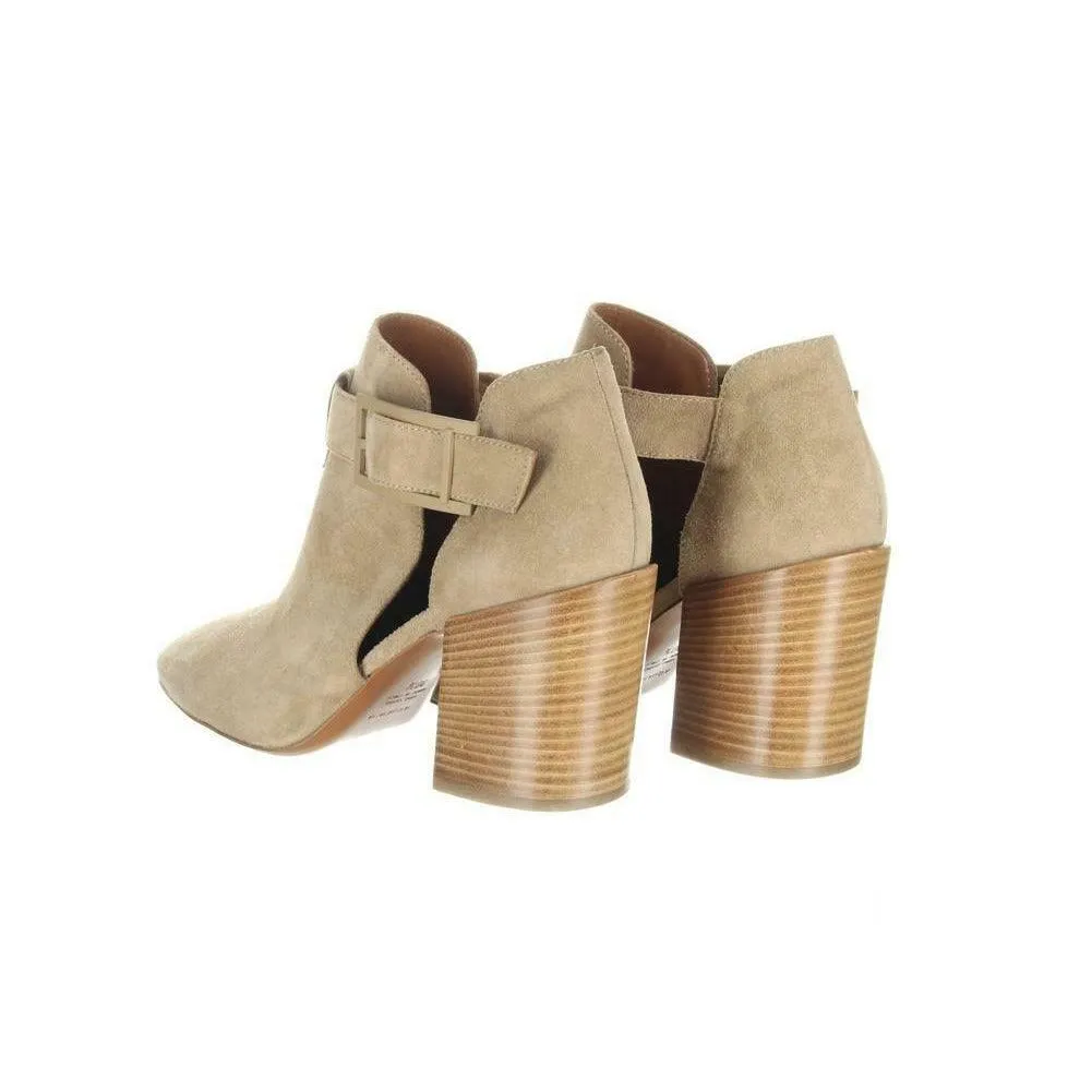 Aquatalia Women's Suede Cutout Booties Tan Ankle Boots Booties Sz. 5.5.