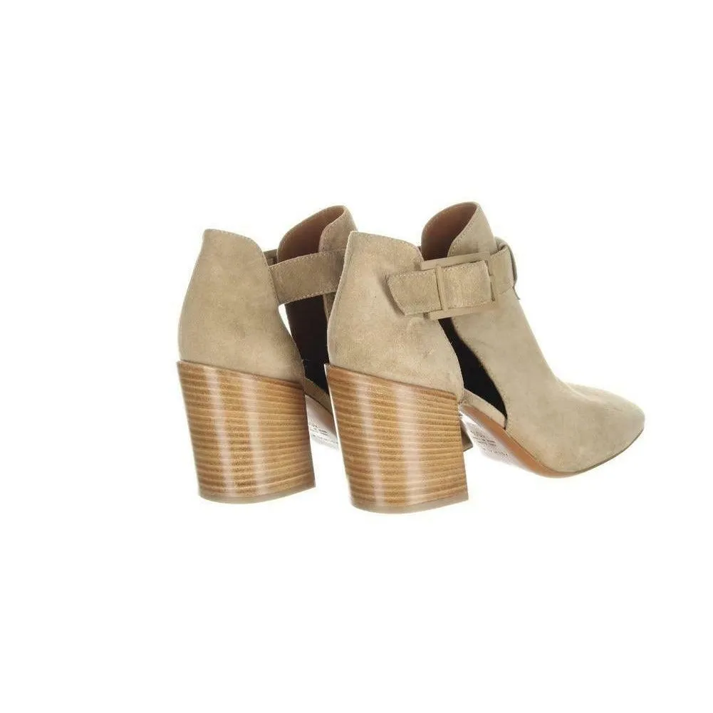 Aquatalia Women's Suede Cutout Booties Tan Ankle Boots Booties Sz. 5.5.