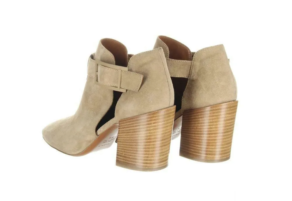 Aquatalia Women's Suede Cutout Booties Tan Ankle Boots Booties Sz. 5.5.