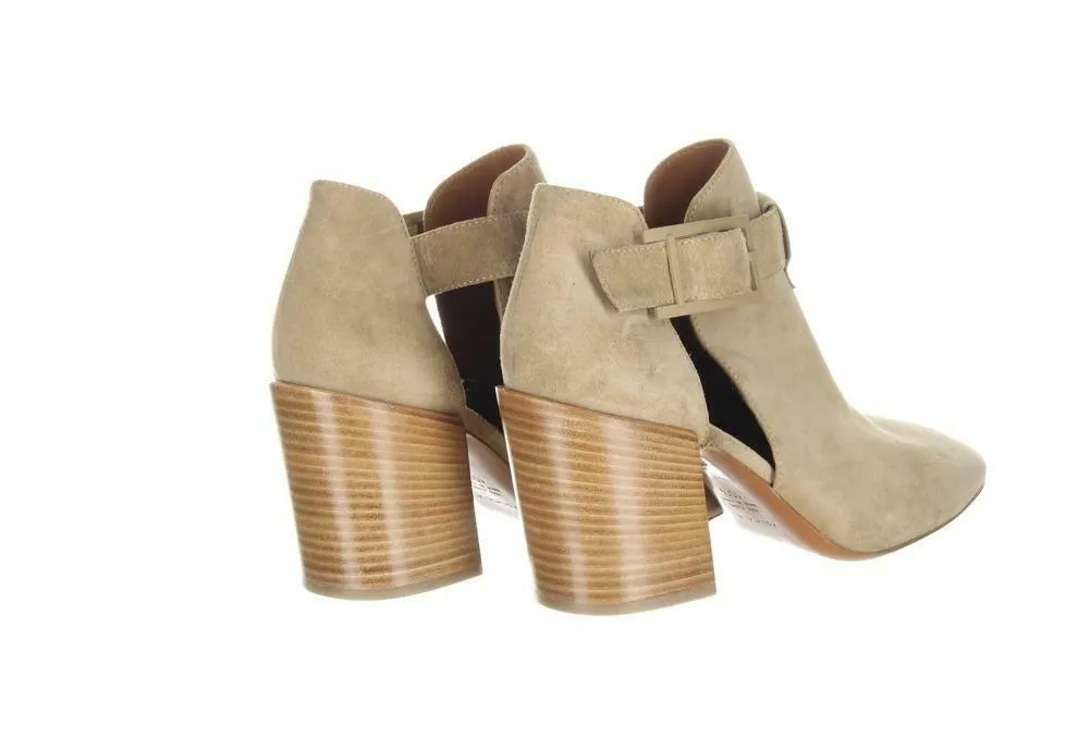 Aquatalia Women's Suede Cutout Booties Tan Ankle Boots Booties Sz. 5.5.