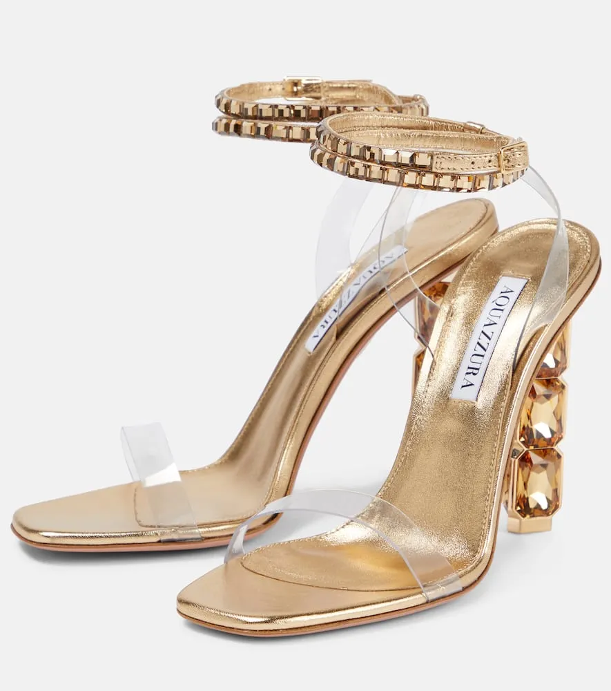 Aquazzura Aura Plexi 105 embellished sandals