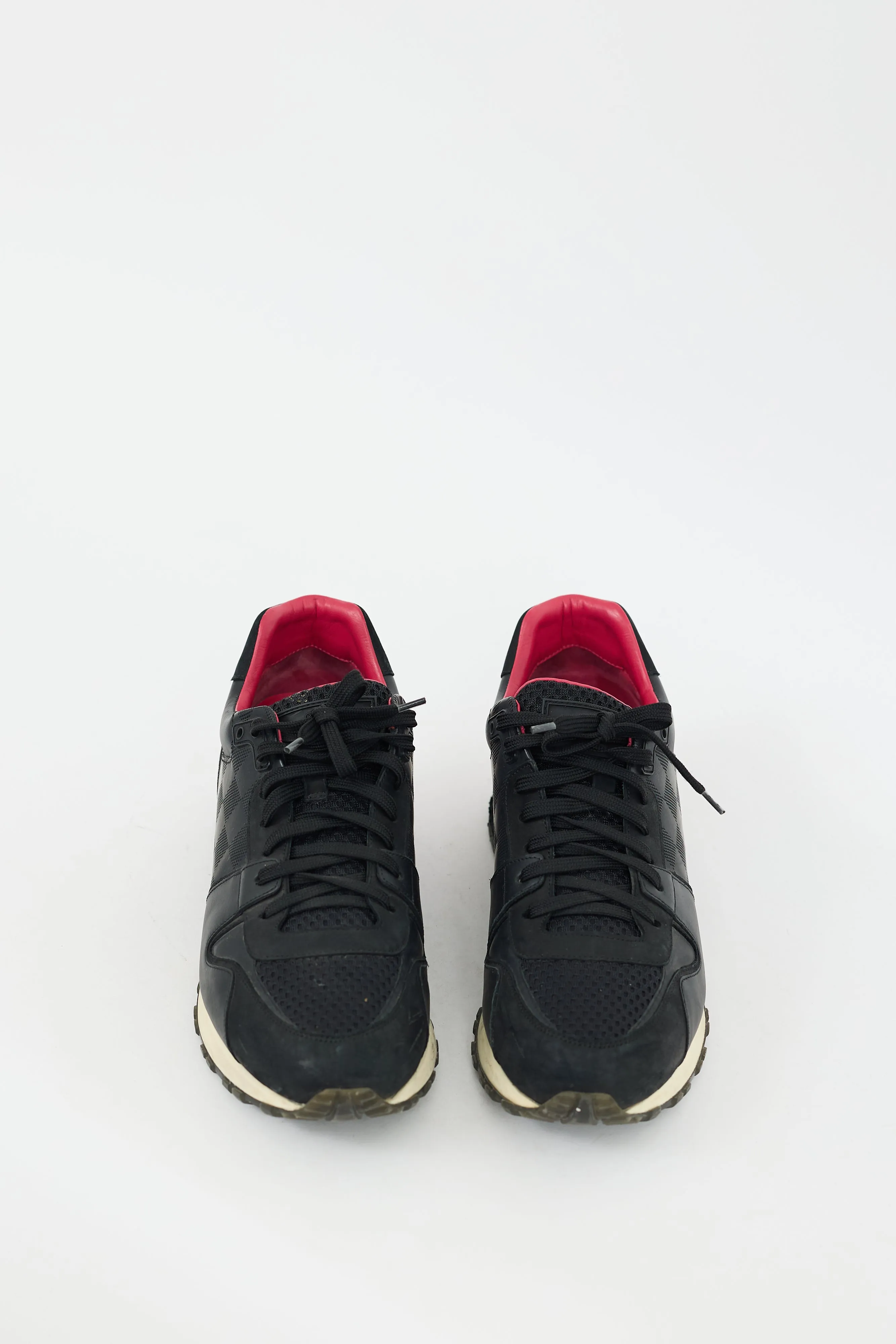 Black & Fuchsia Damier Infini Run Away Sneaker
