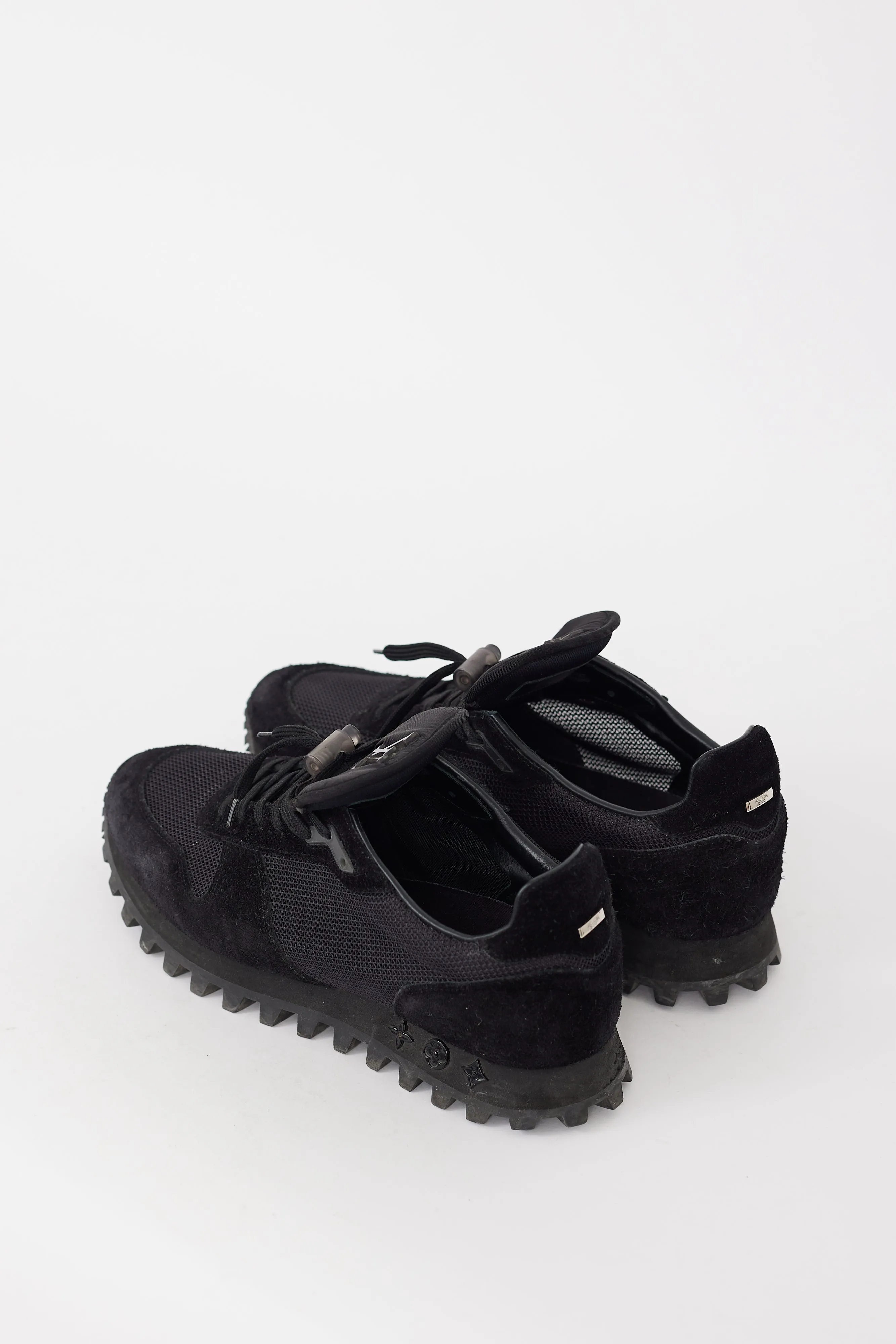 Black Mesh & Suede Runner Sneaker