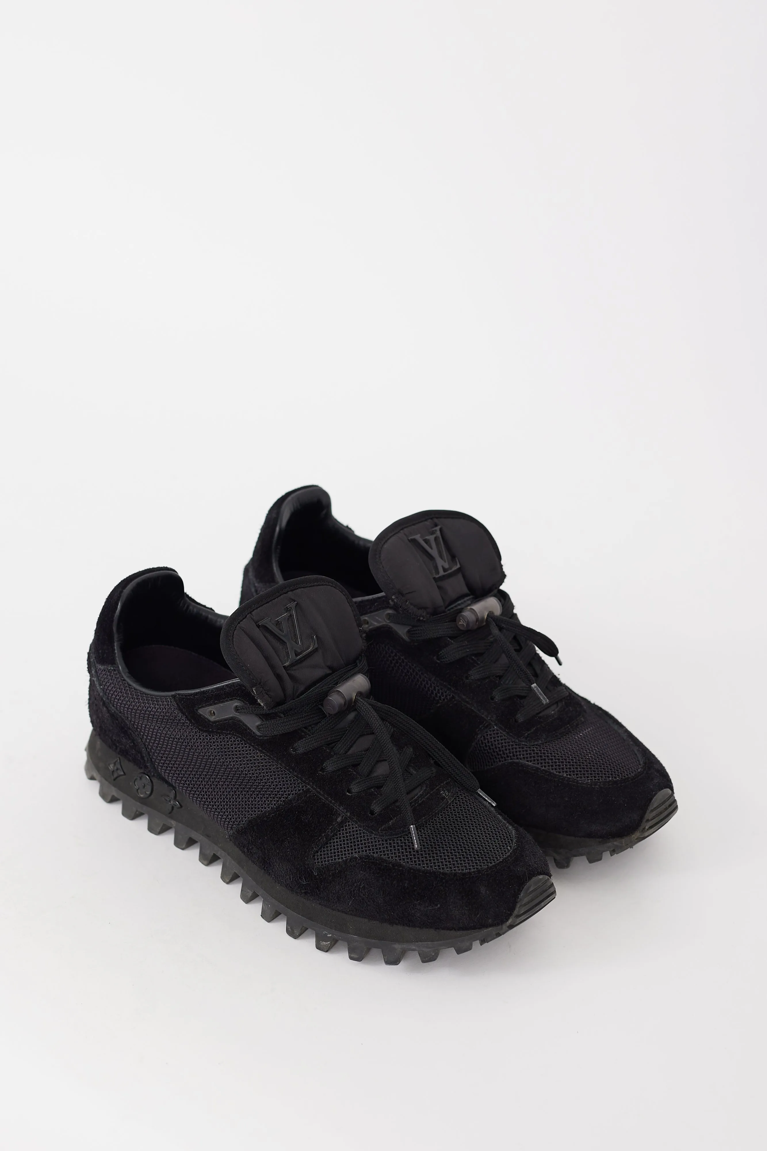 Black Mesh & Suede Runner Sneaker