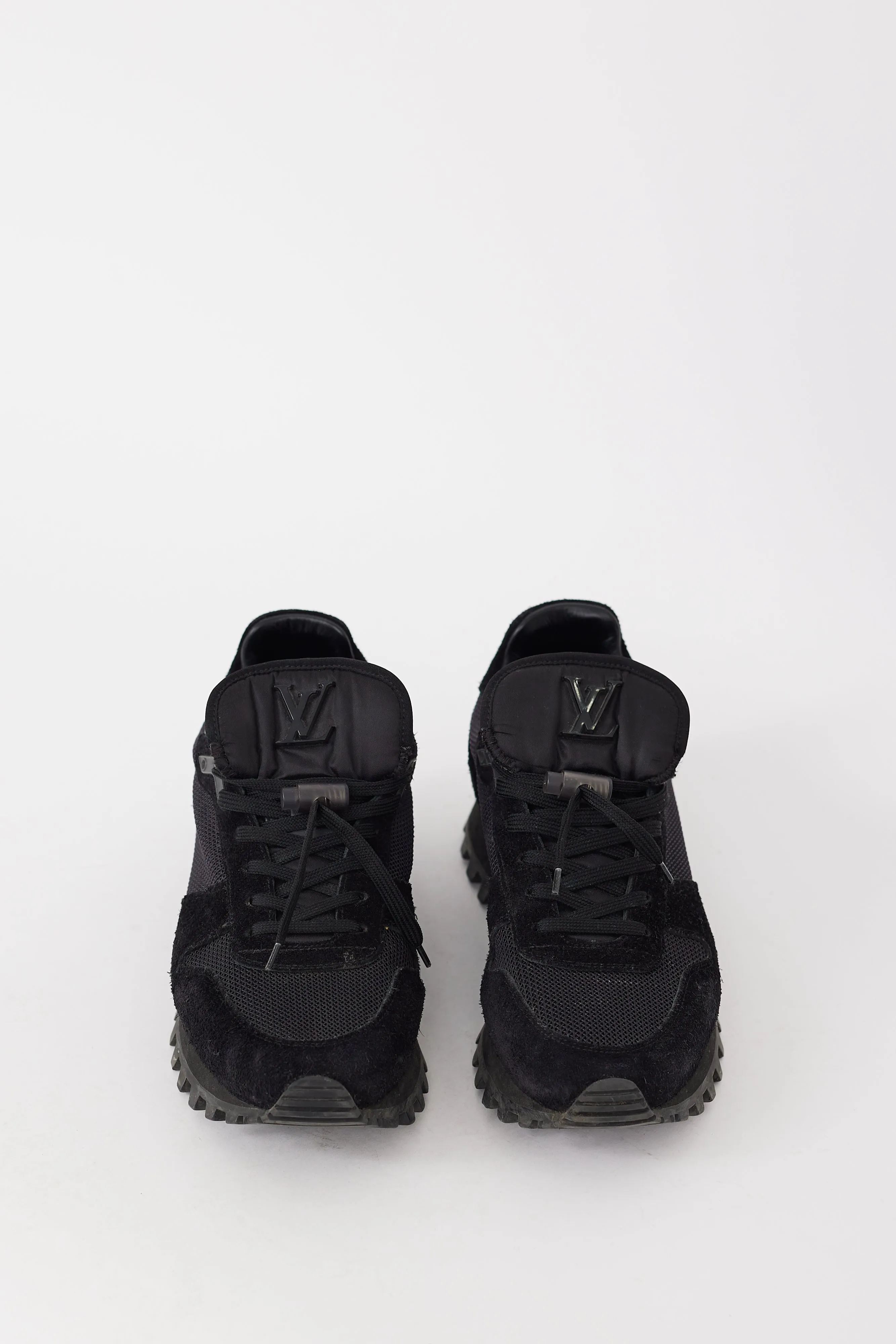 Black Mesh & Suede Runner Sneaker