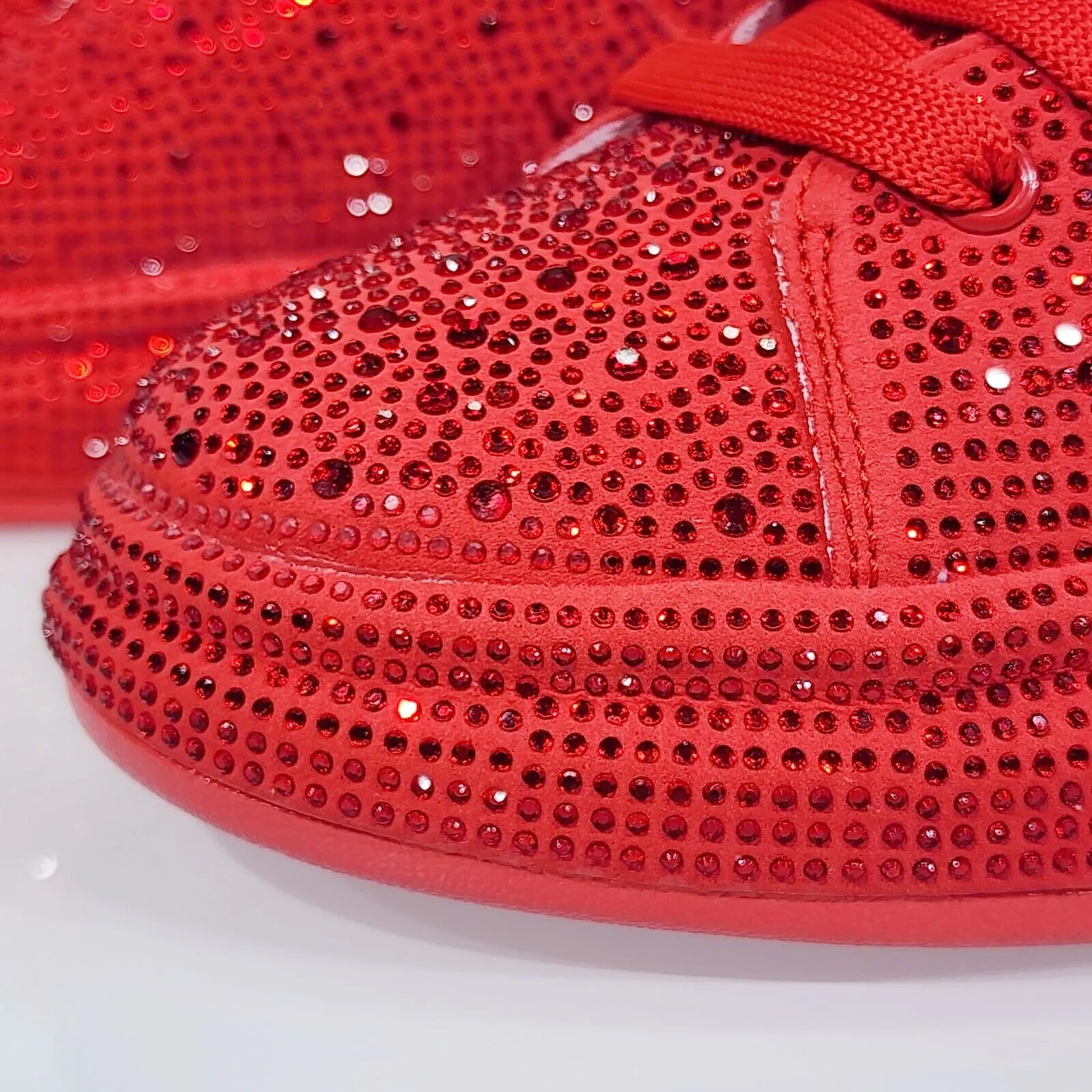 Dazzle Cush Red Rhinestone Comfy Platform Sneakers Tennis Shoes