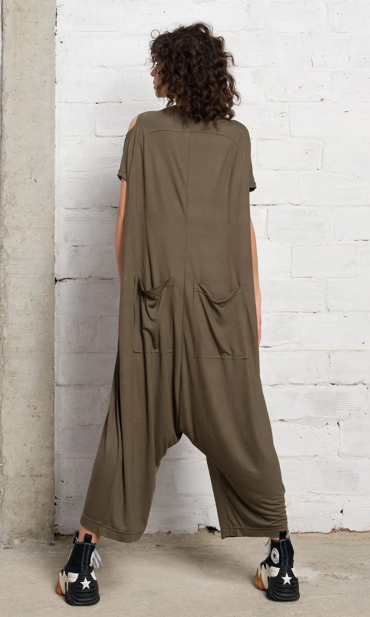 Front Zipper Baggy Jumpsuit