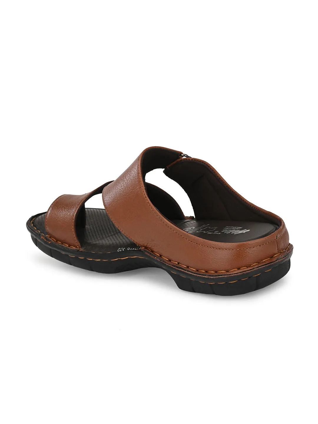 HITZ9606 Men's Tan Leather Casual Open Slipper