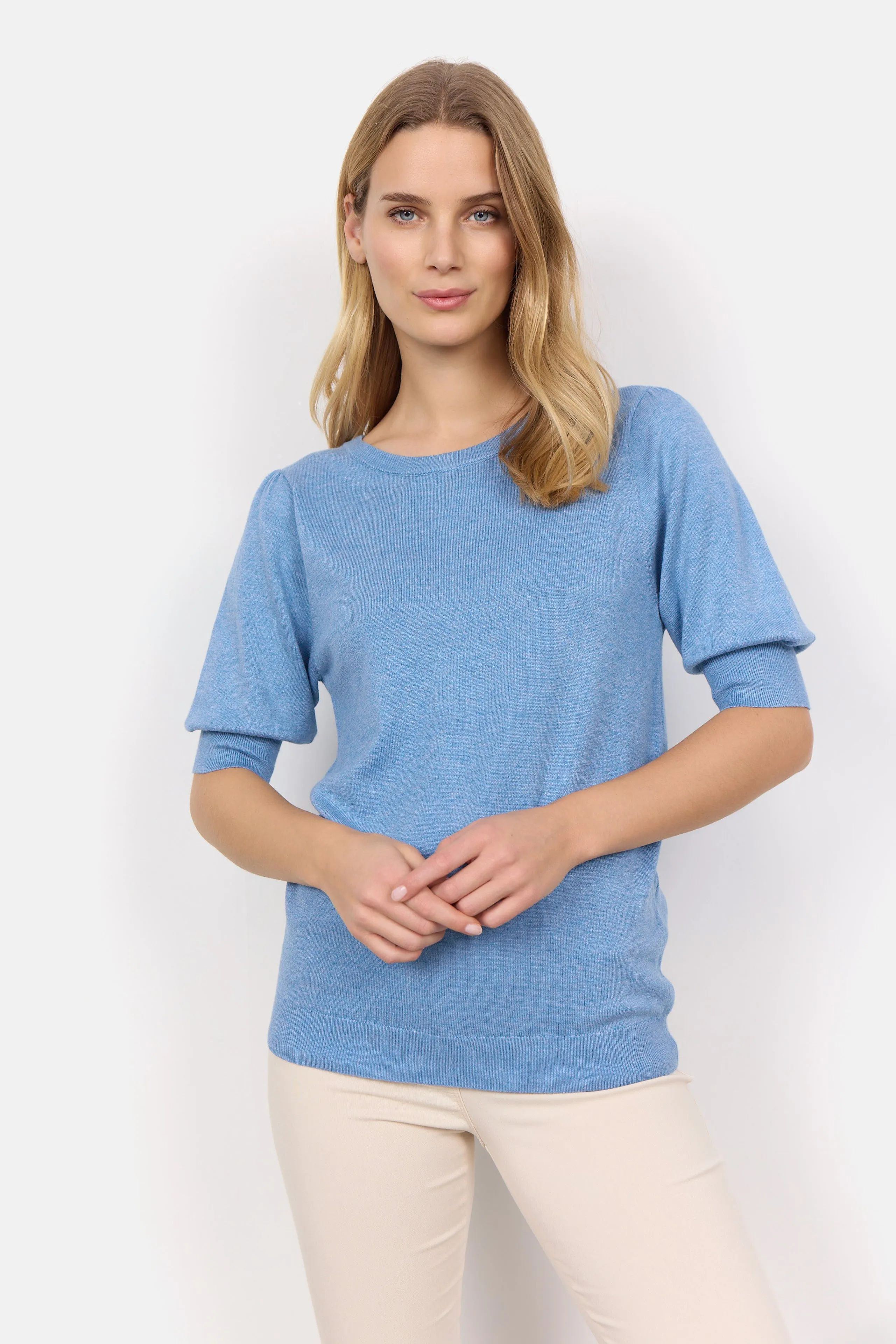 Light Blue Sweater Elbow length