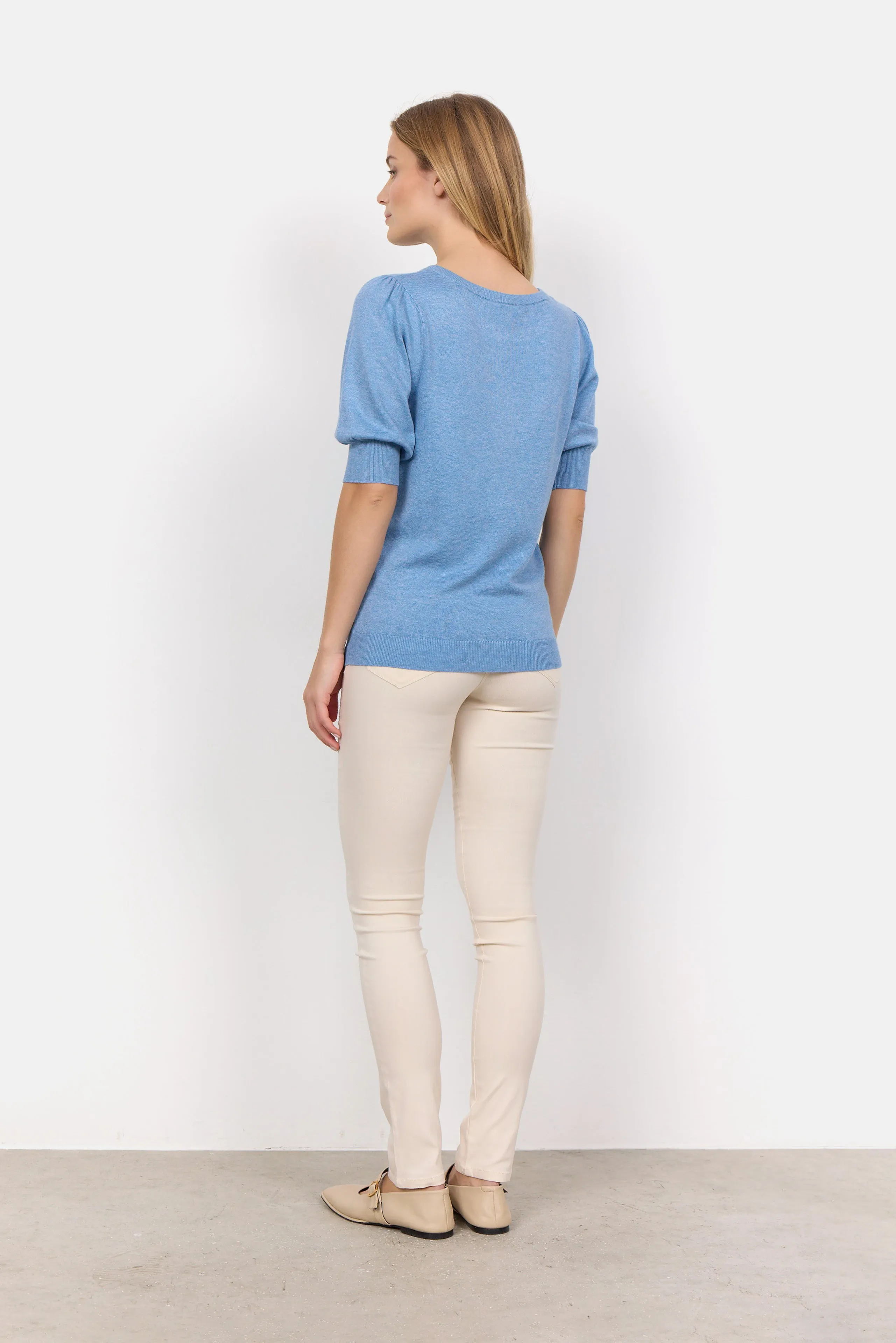 Light Blue Sweater Elbow length