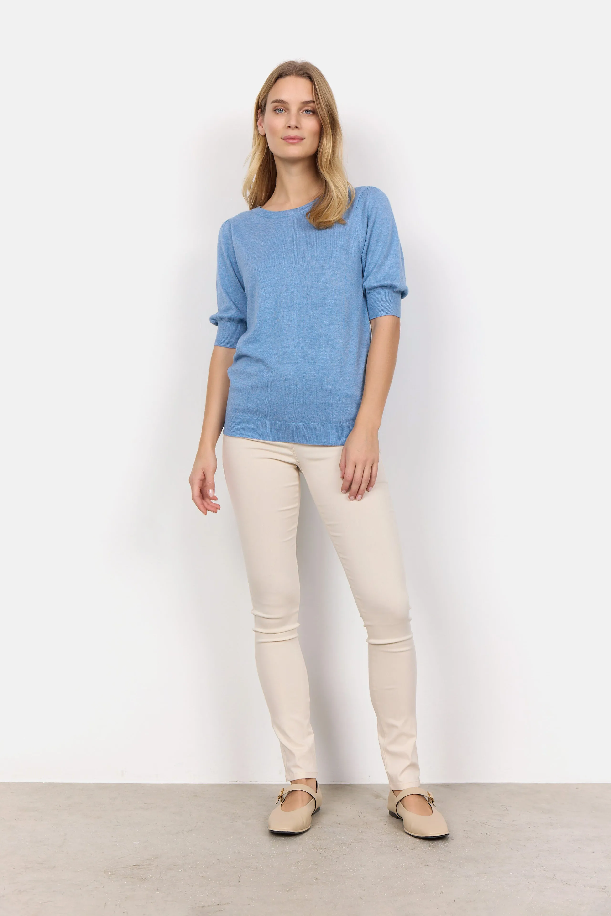 Light Blue Sweater Elbow length