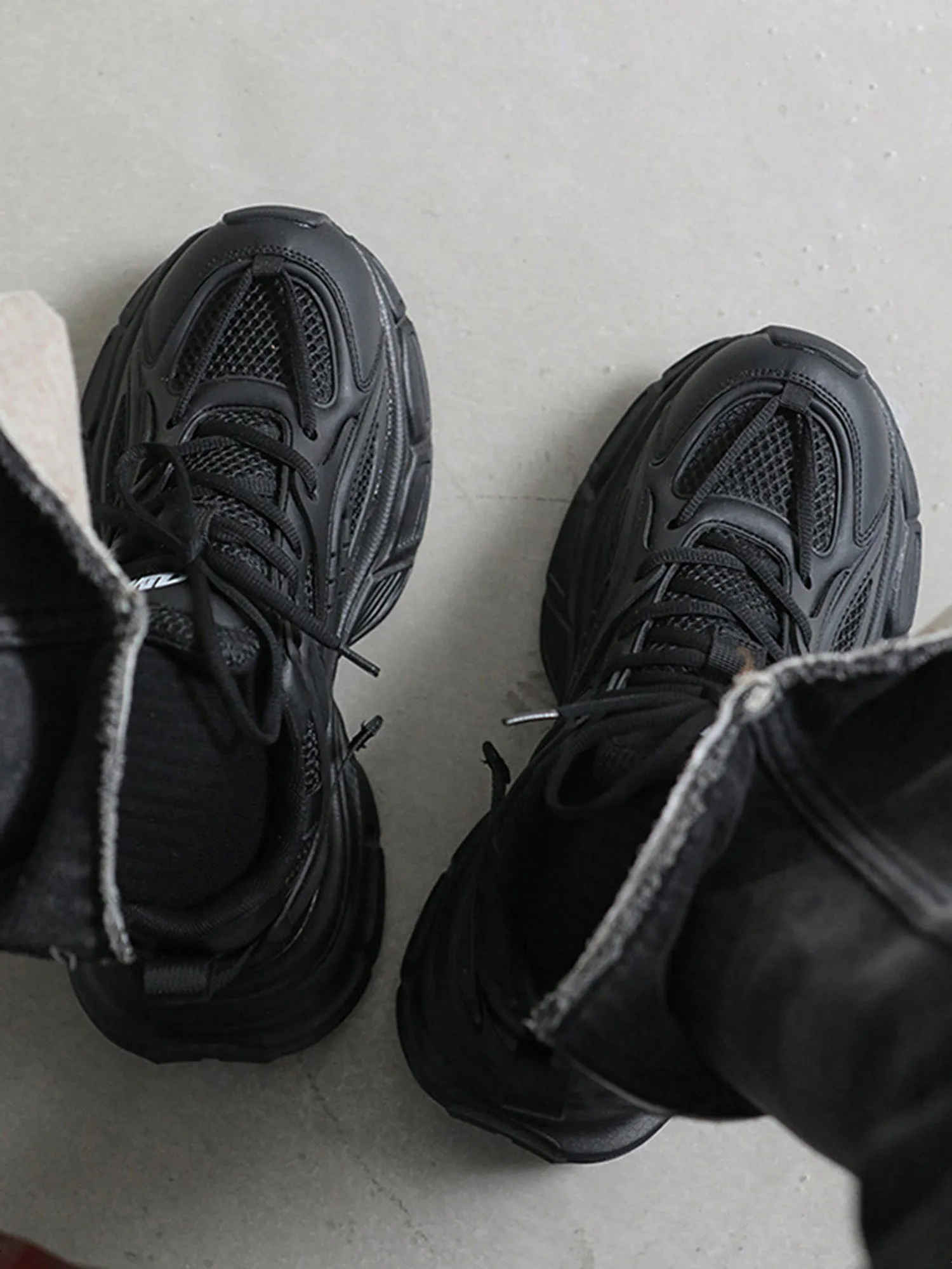 Sneakerhill Black Warrior Mesh Rap Sneakers - 2087