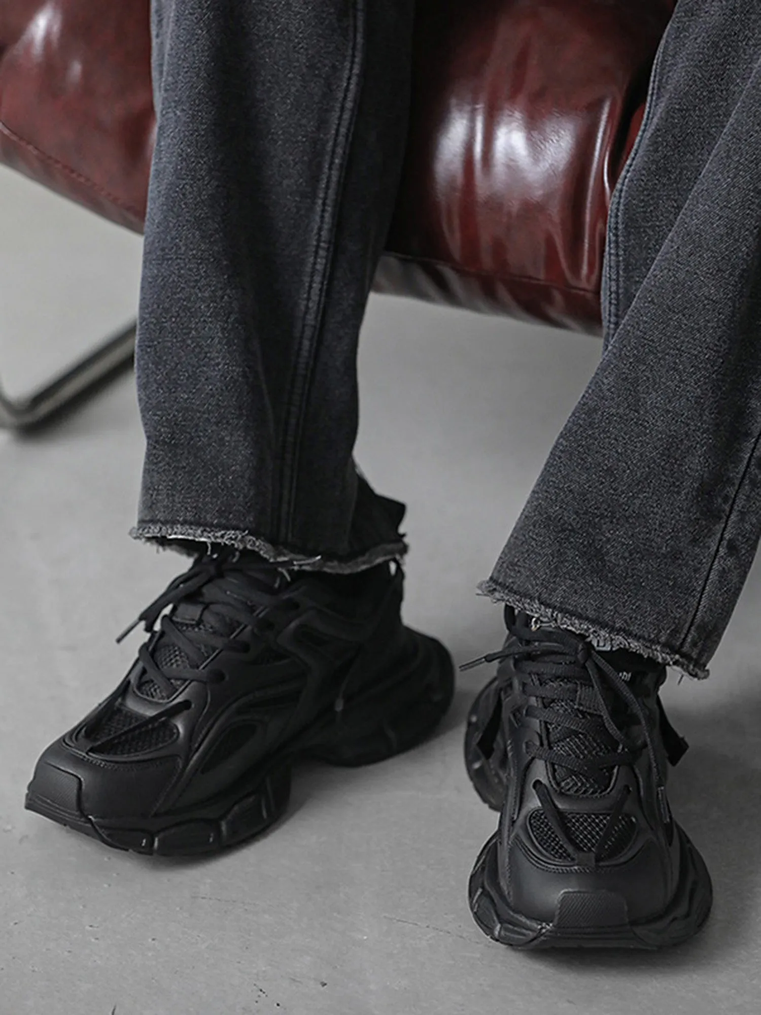 Sneakerhill Black Warrior Mesh Rap Sneakers - 2087