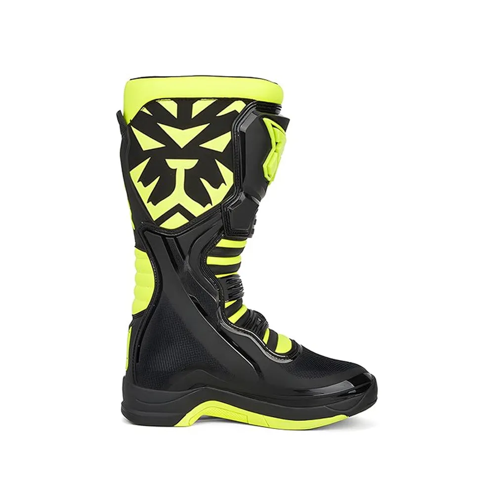 TIGER Motocross Premium Off-Road Riding Boots T3 Black & Green - 863379