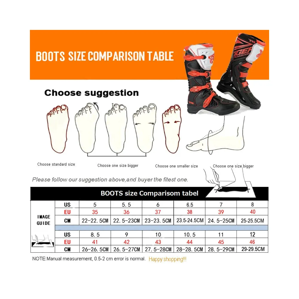 TIGER Motocross Premium Off-Road Riding Boots T3 Black & Green - 863379