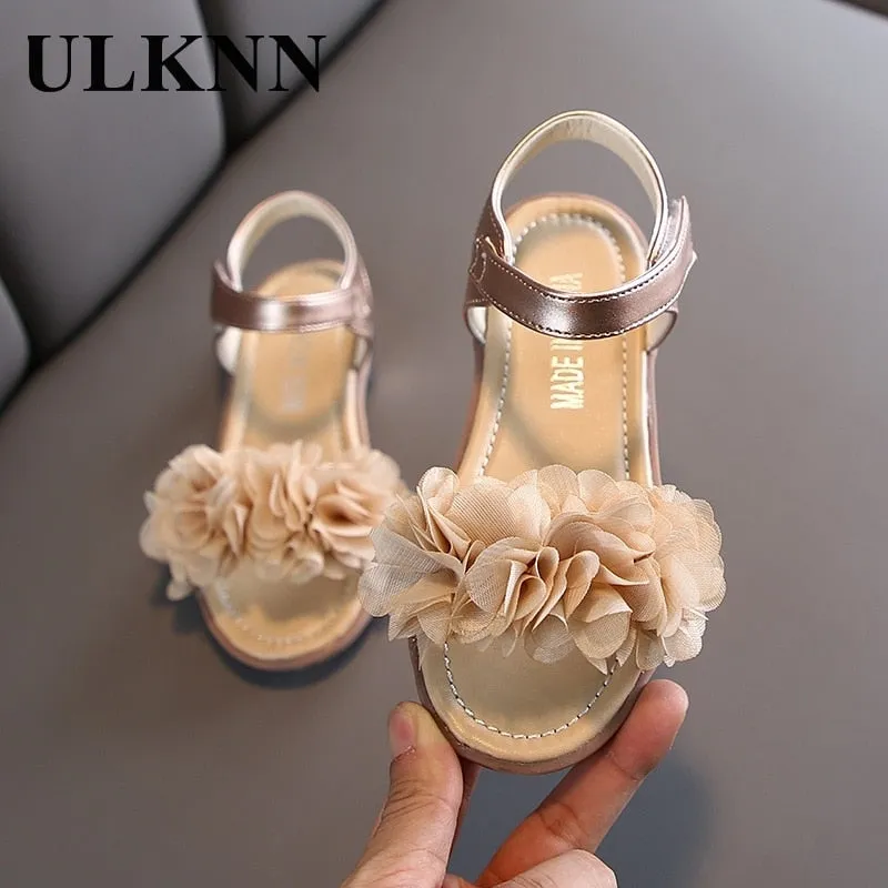 ULKNN Girls Sandals  Little Princess Girl Baby Summer Shoes Small Children Sandals Fashion Soft Bottom Sandals and Slippers