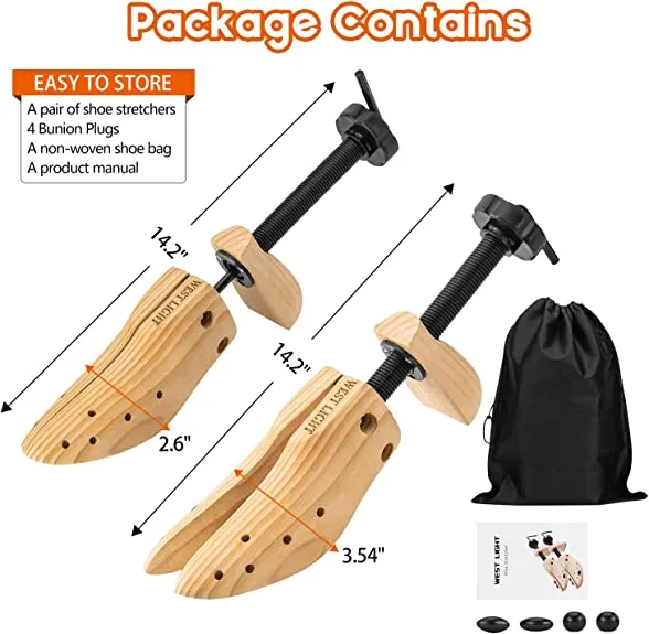 WEST LIGHT Shoe Stretcher Women 2-Way Wood Shoe Stretcher Shoe Tree