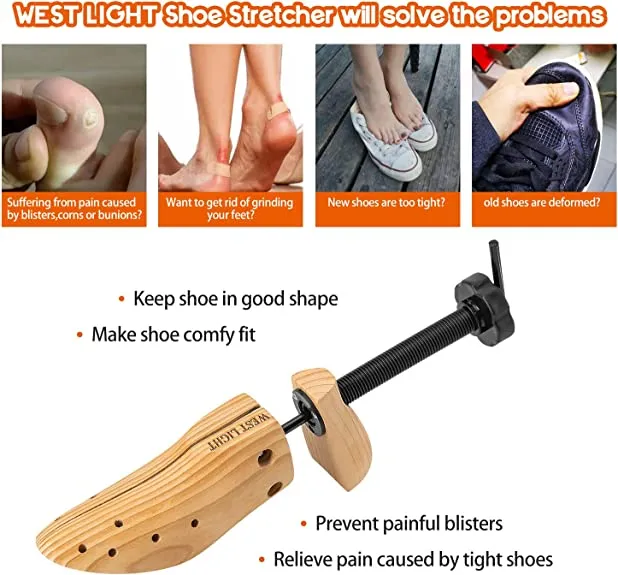 WEST LIGHT Shoe Stretcher Women 2-Way Wood Shoe Stretcher Shoe Tree