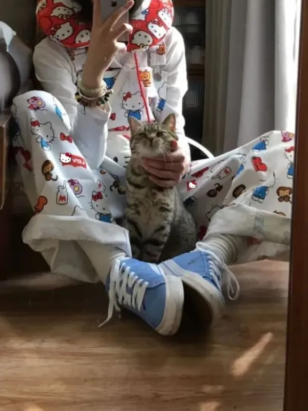 White Kawaii Cat Overalls