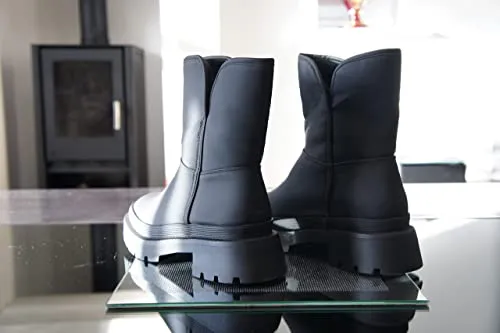 Women Faux Fur Winter Warm Ankle Boots Black Style BG-908