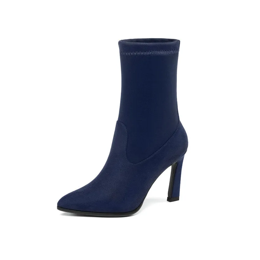 Women's Spring/Autumn Suede Ankle Boots With High Heels