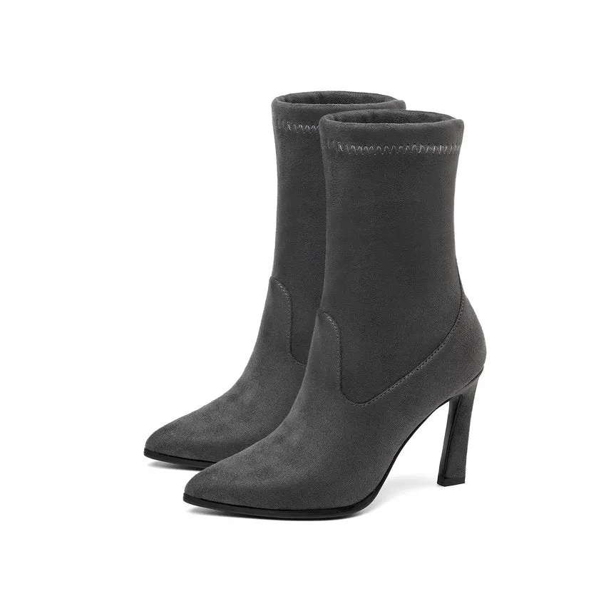Women's Spring/Autumn Suede Ankle Boots With High Heels