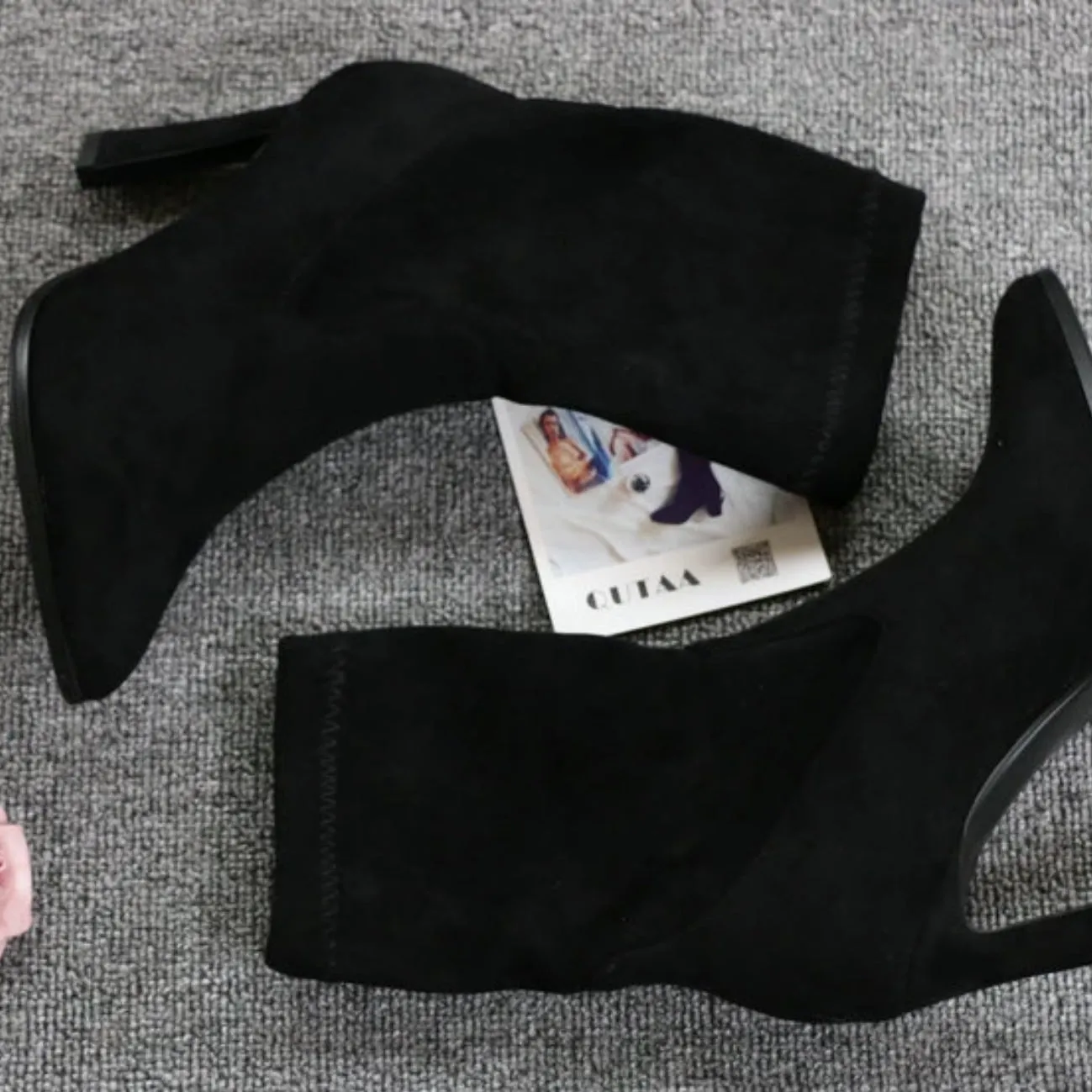 Women's Spring/Autumn Suede Ankle Boots With High Heels