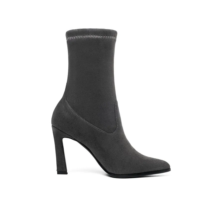 Women's Spring/Autumn Suede Ankle Boots With High Heels