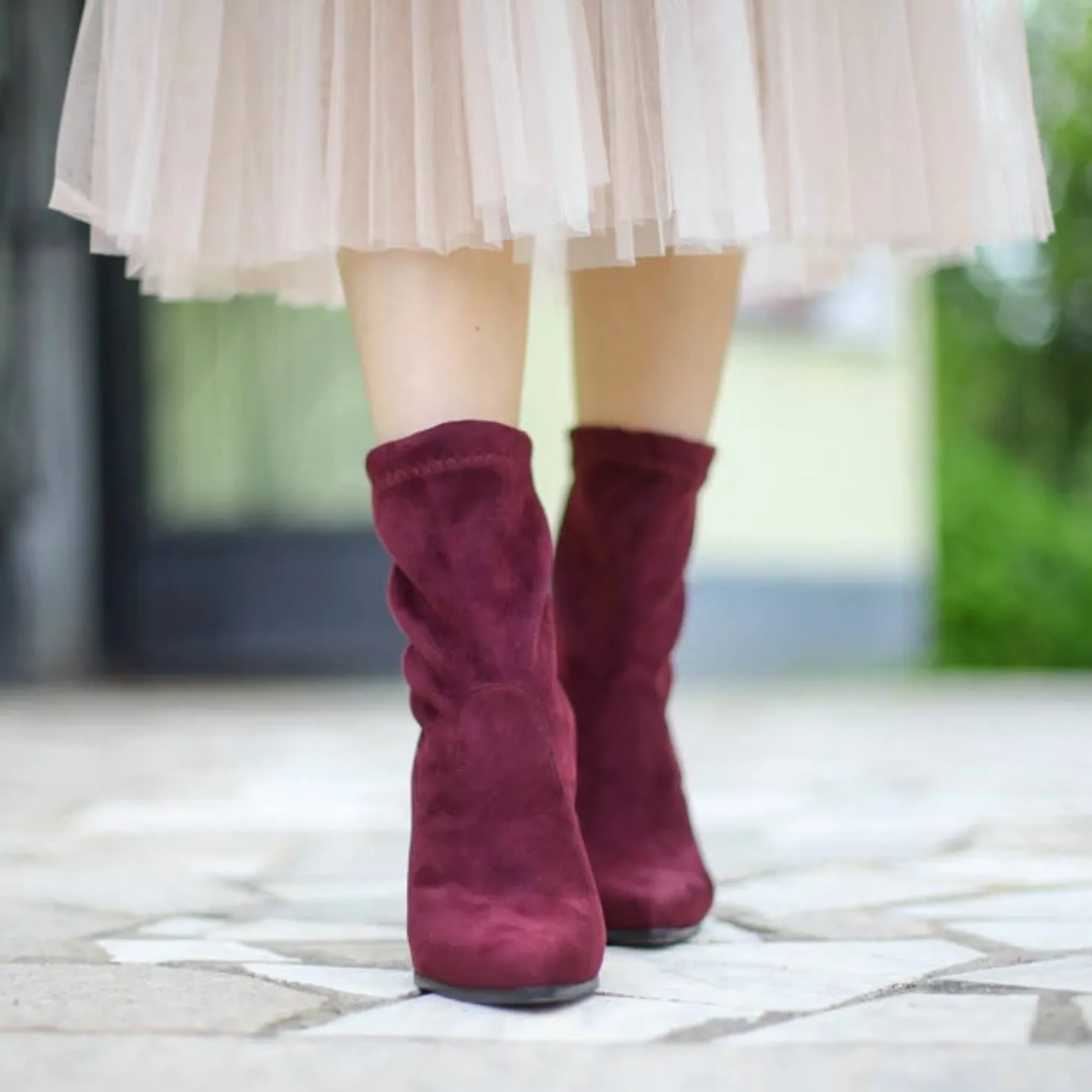 Women's Spring/Autumn Suede Ankle Boots With High Heels