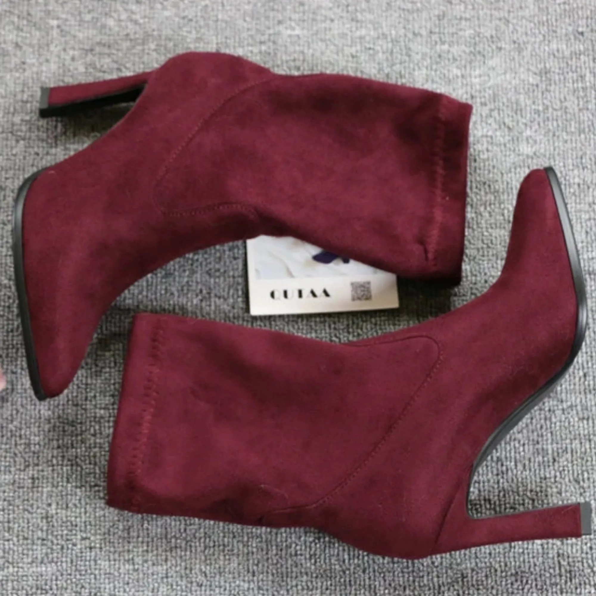 Women's Spring/Autumn Suede Ankle Boots With High Heels