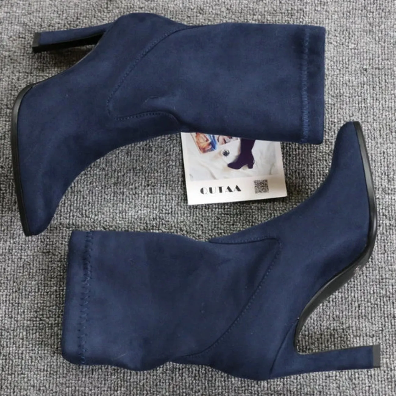 Women's Spring/Autumn Suede Ankle Boots With High Heels
