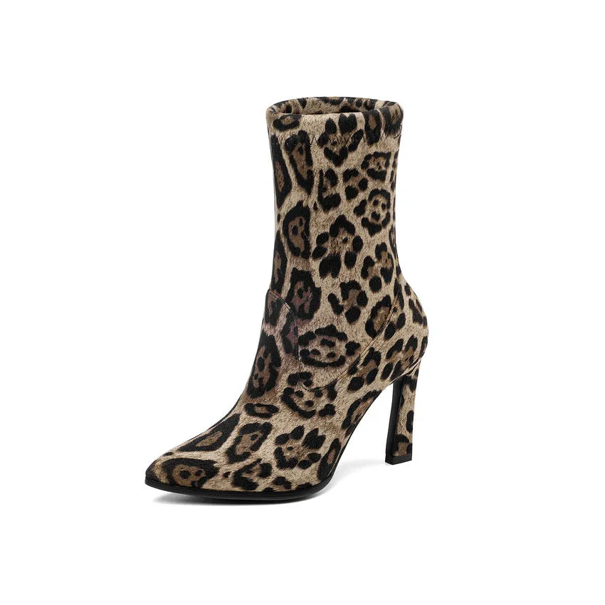 Women's Spring/Autumn Suede Ankle Boots With High Heels