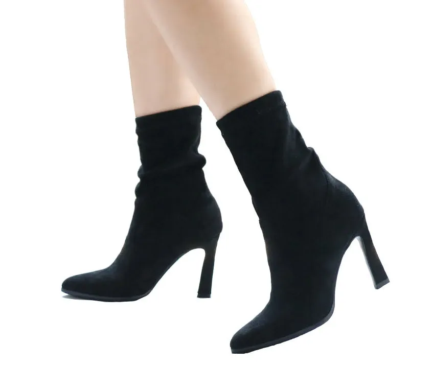 Women's Spring/Autumn Suede Ankle Boots With High Heels