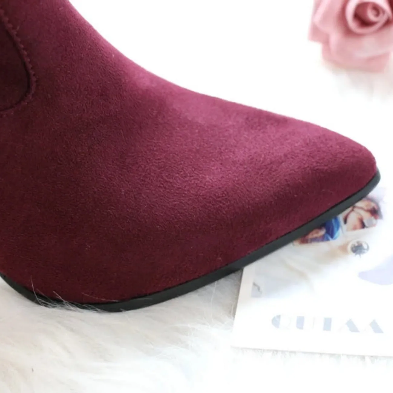 Women's Spring/Autumn Suede Ankle Boots With High Heels