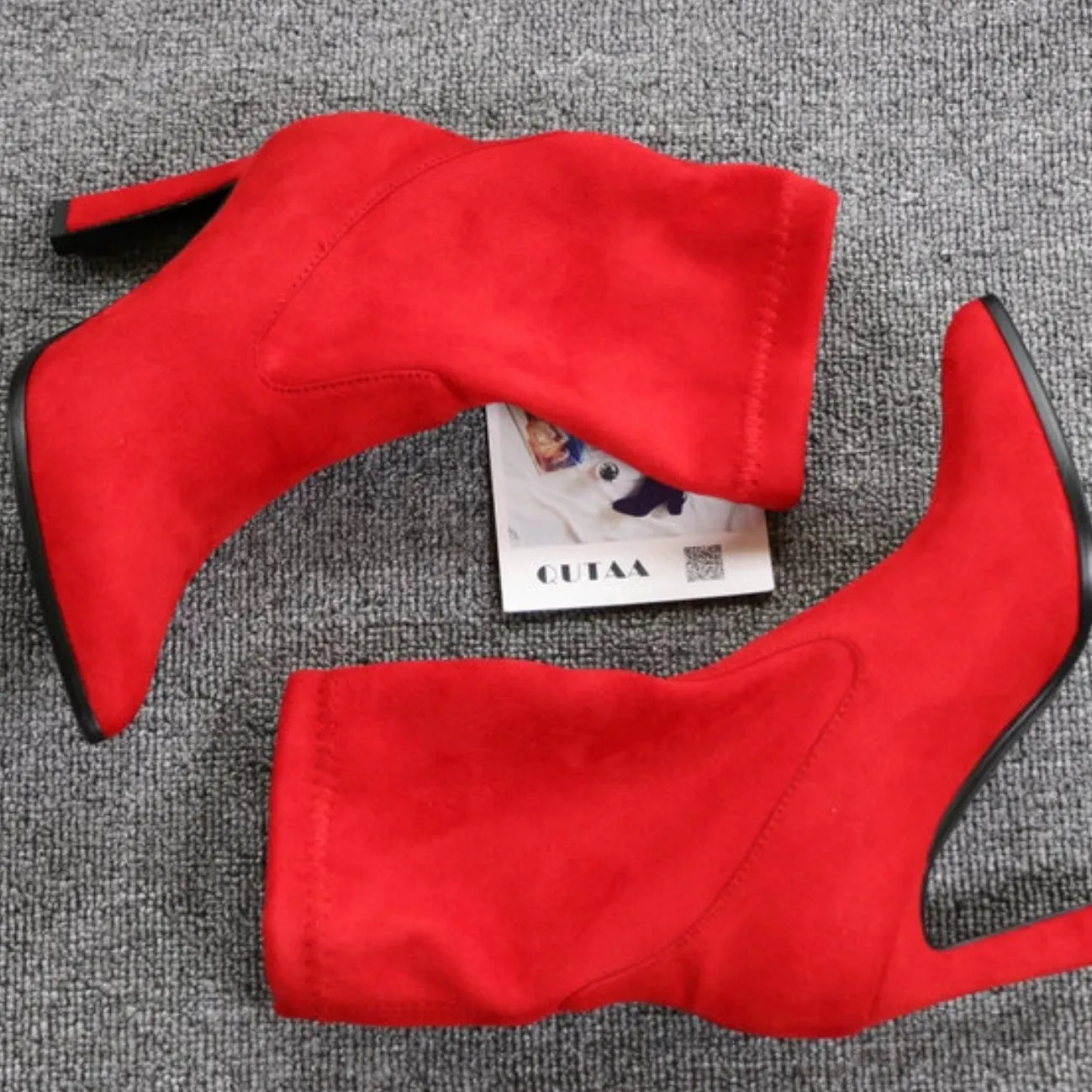 Women's Spring/Autumn Suede Ankle Boots With High Heels